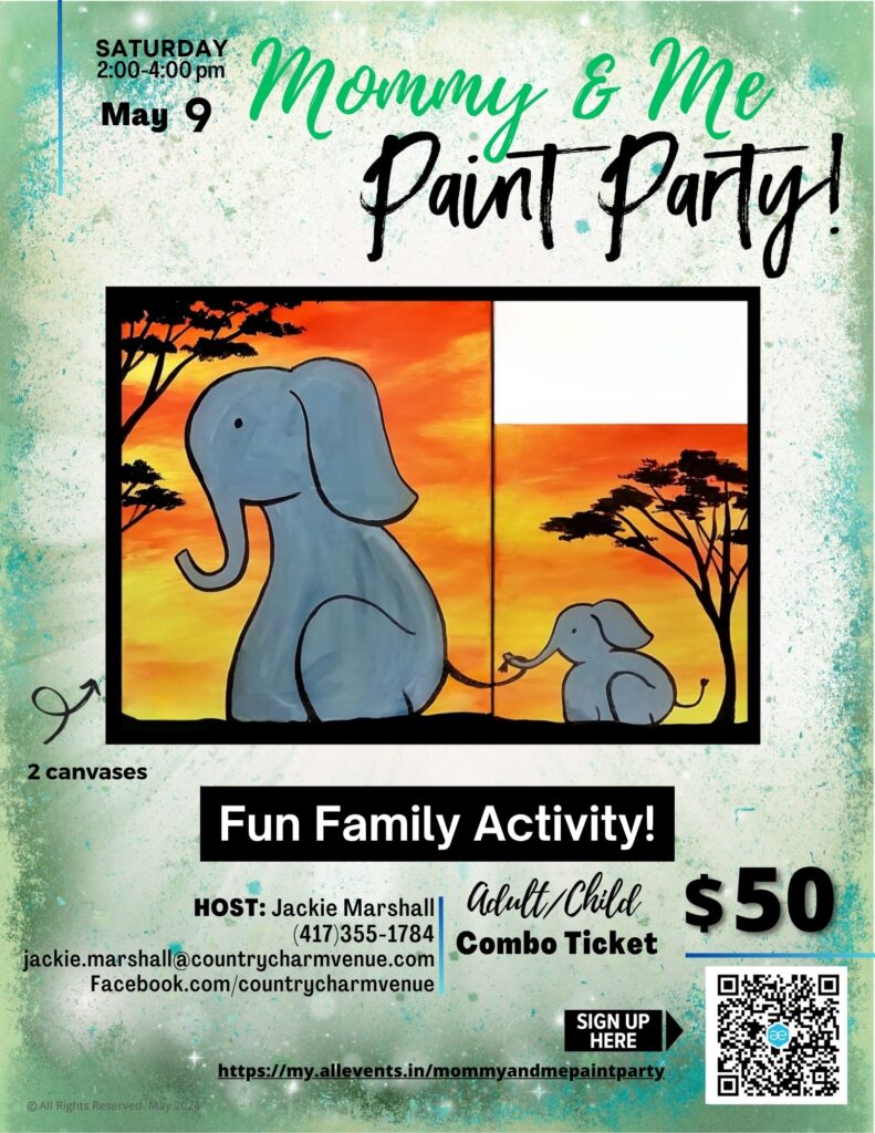Paint party events at Country Charm Venue.