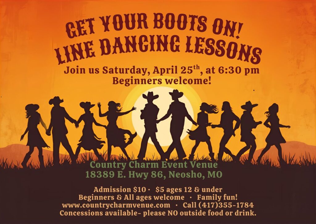 Line dance lessons and events at Country Charm Venue